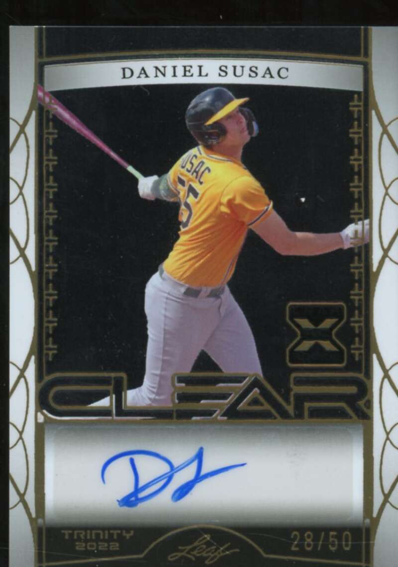 Daniel Susac Rookie Card 2022 Leaf Trinity Clear Autographs Gold Foil #CAGW1  Image 1
