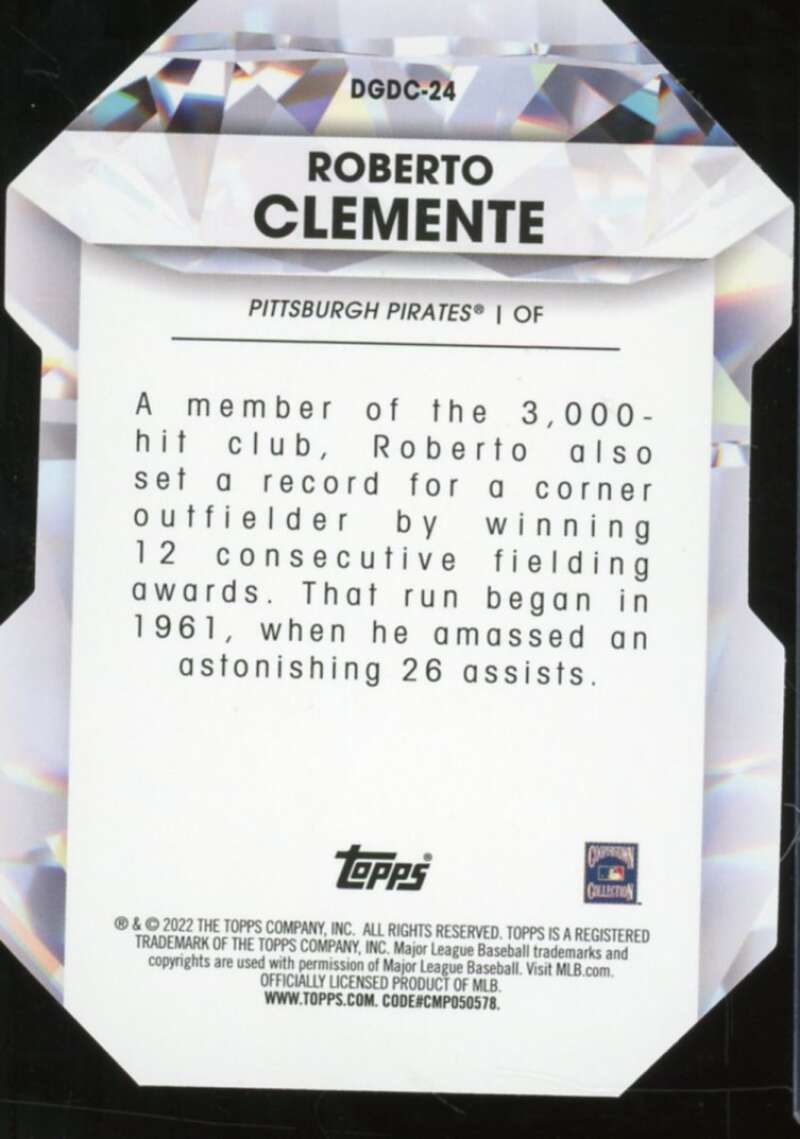 Roberto Clemente Card 2022 Topps Diamond Greats Die Cuts #DGDC24  Image 2