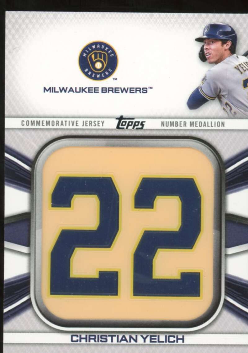 Christian Yelich 2022 Topps Commemorative Player Jersey Number Medallions #JNMCY  Image 1