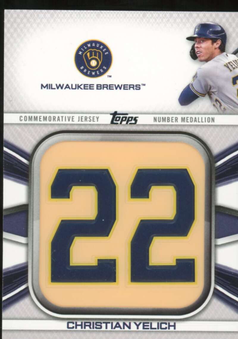 Christian Yelich 2022 Topps Commemorative Player Jersey Number Medallions #JNMCY  Image 1