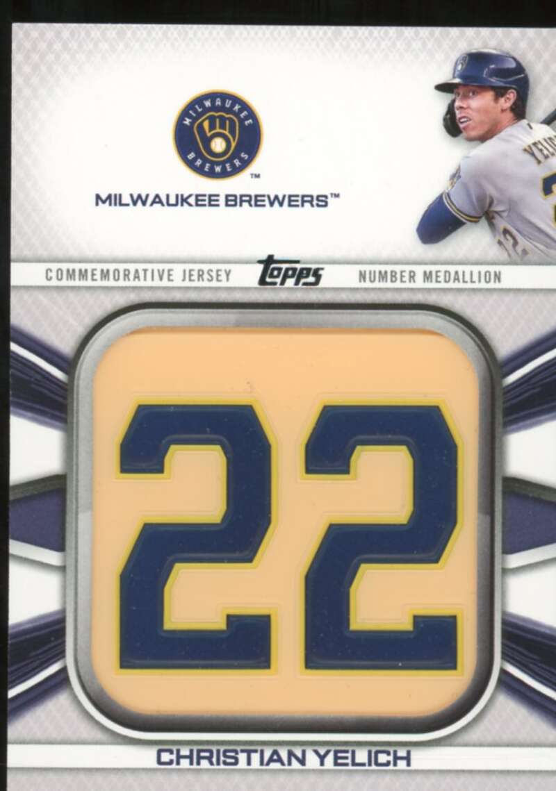Christian Yelich 2022 Topps Commemorative Player Jersey Number Medallions #JNMCY  Image 1