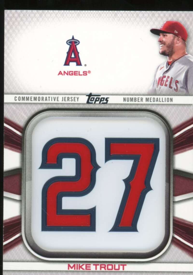 Mike Trout Card 2022 Topps Commemorative Player Jersey Number Medallions #JNMMT  Image 1