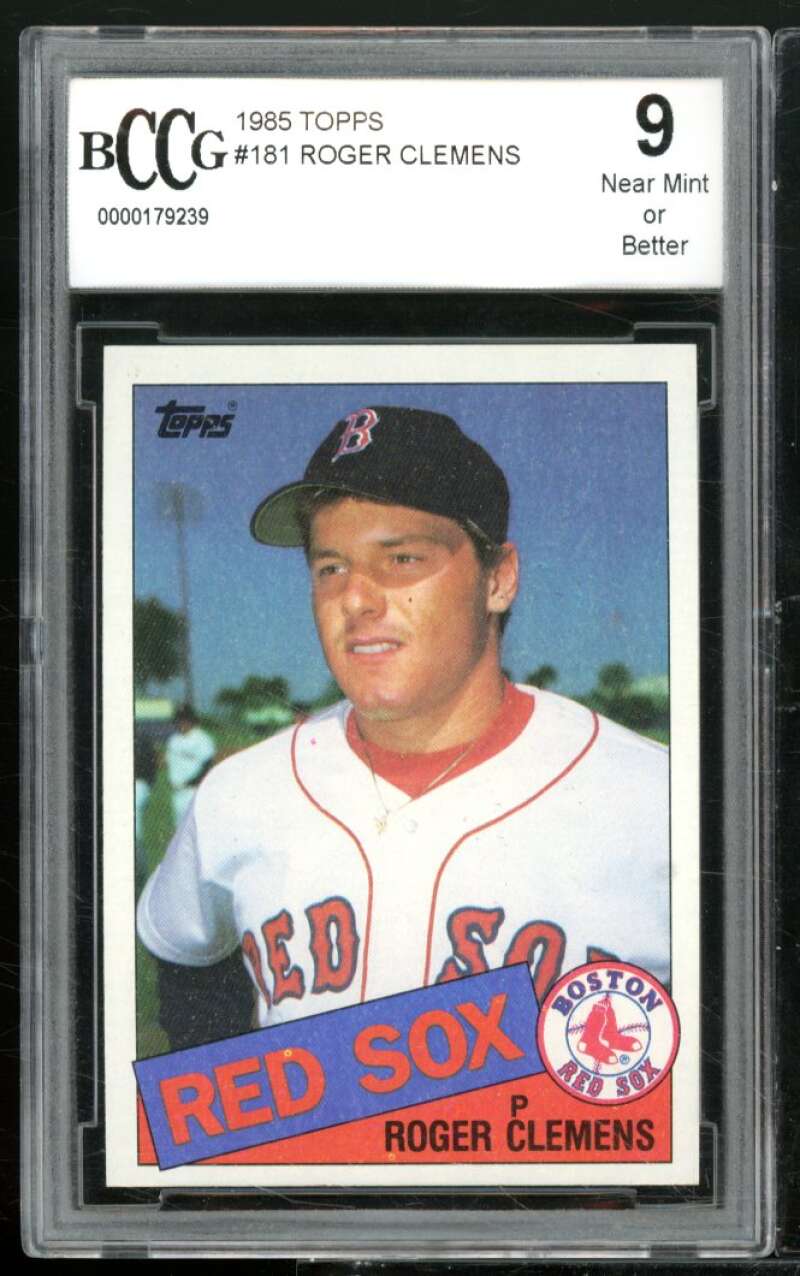 1985 Topps #181 Roger Clemens Rookie Card BGS BCCG 9 Near Mint+ Image 1