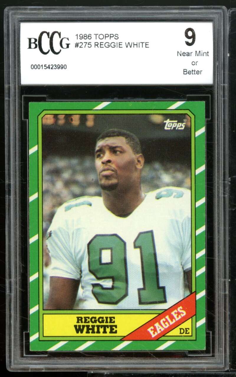 1986 Topps #275 Reggie White Rookie Card BGS BCCG 9 Near Mint+ Image 1