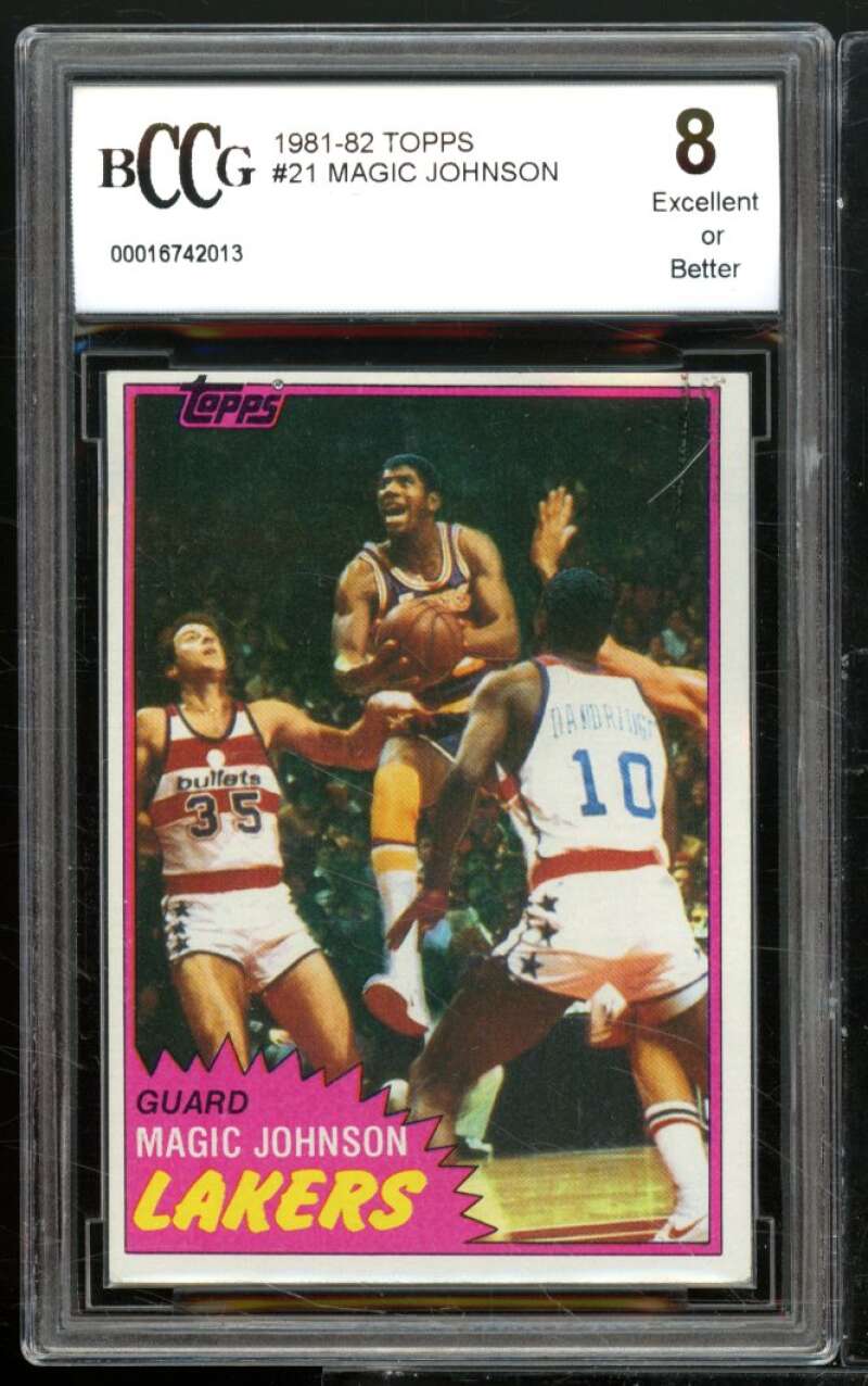 1981-82 Topps #21 Magic Johnson Card BGS BCCG 8 Excellent+ Image 1