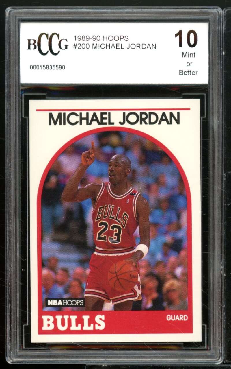 1989-90 Hoops #200 Michael Jordan Card BGS BCCG 10 Mint+ Image 1