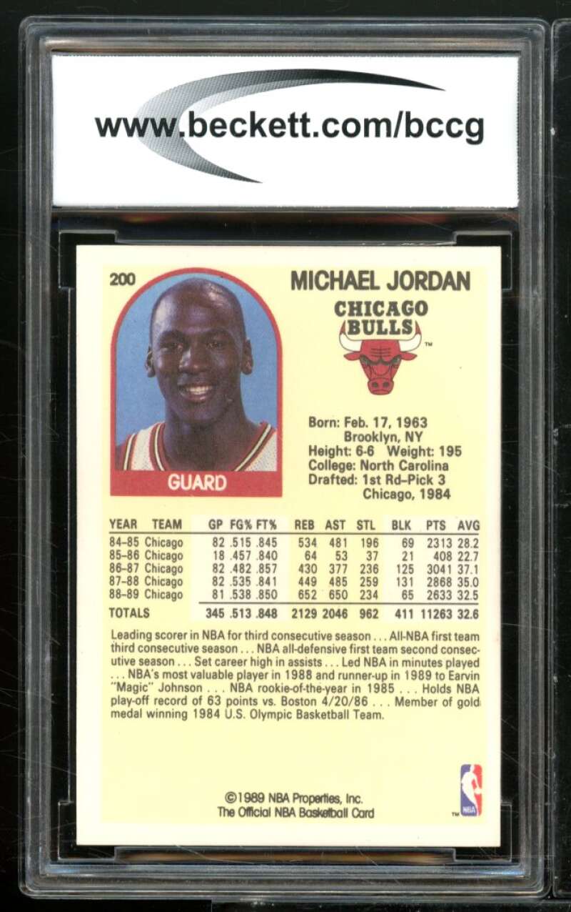 1989-90 Hoops #200 Michael Jordan Card BGS BCCG 10 Mint+ Image 2