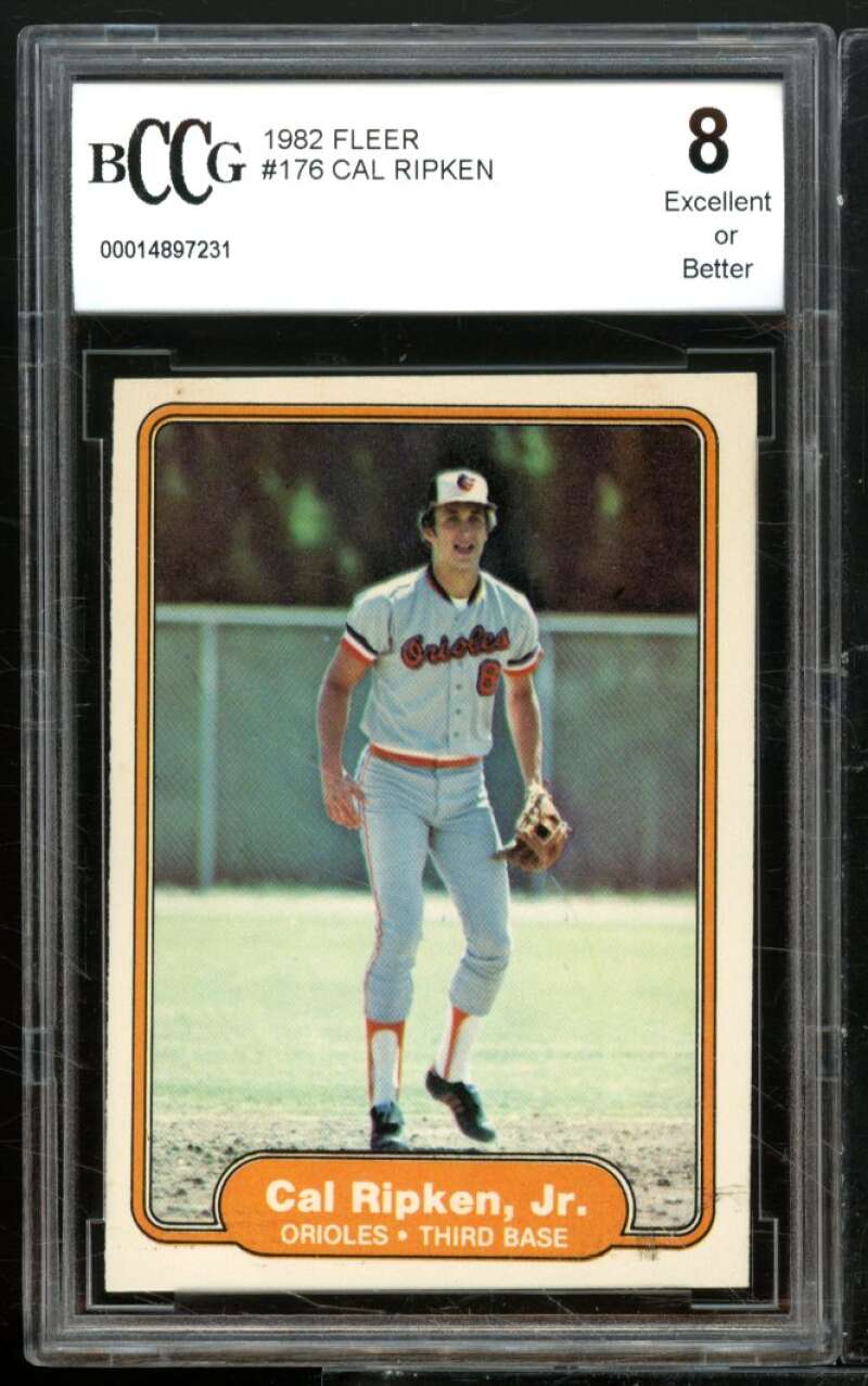 1982 Fleer #176 Cal Ripken Jr Rookie Card BGS BCCG 8 Excellent+ Image 1