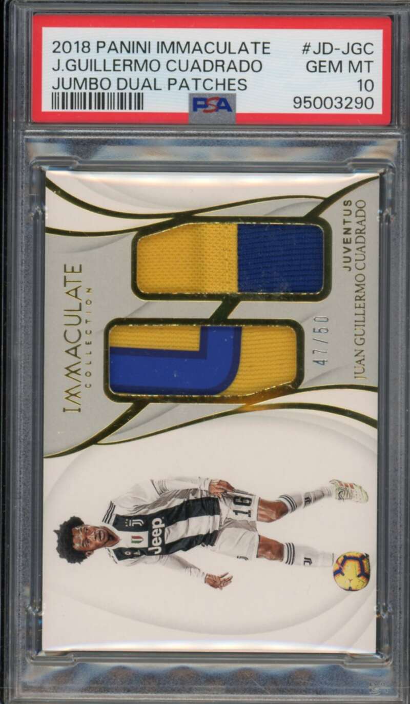 Juan Guillermo Cuadrado 2018 Panini Immaculate Jumbo Dual Patches #JD-JGC PSA 10 Image 1