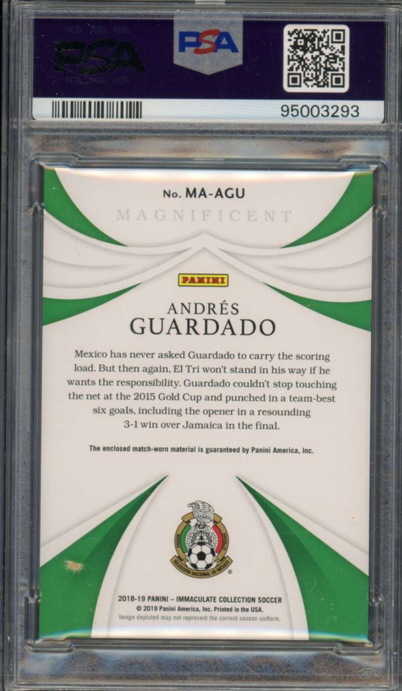 Andres Guardado Card 2018 Panini Immaculate Mem Sapphire (#d 8/10) #Agu PSA 9 Image 2