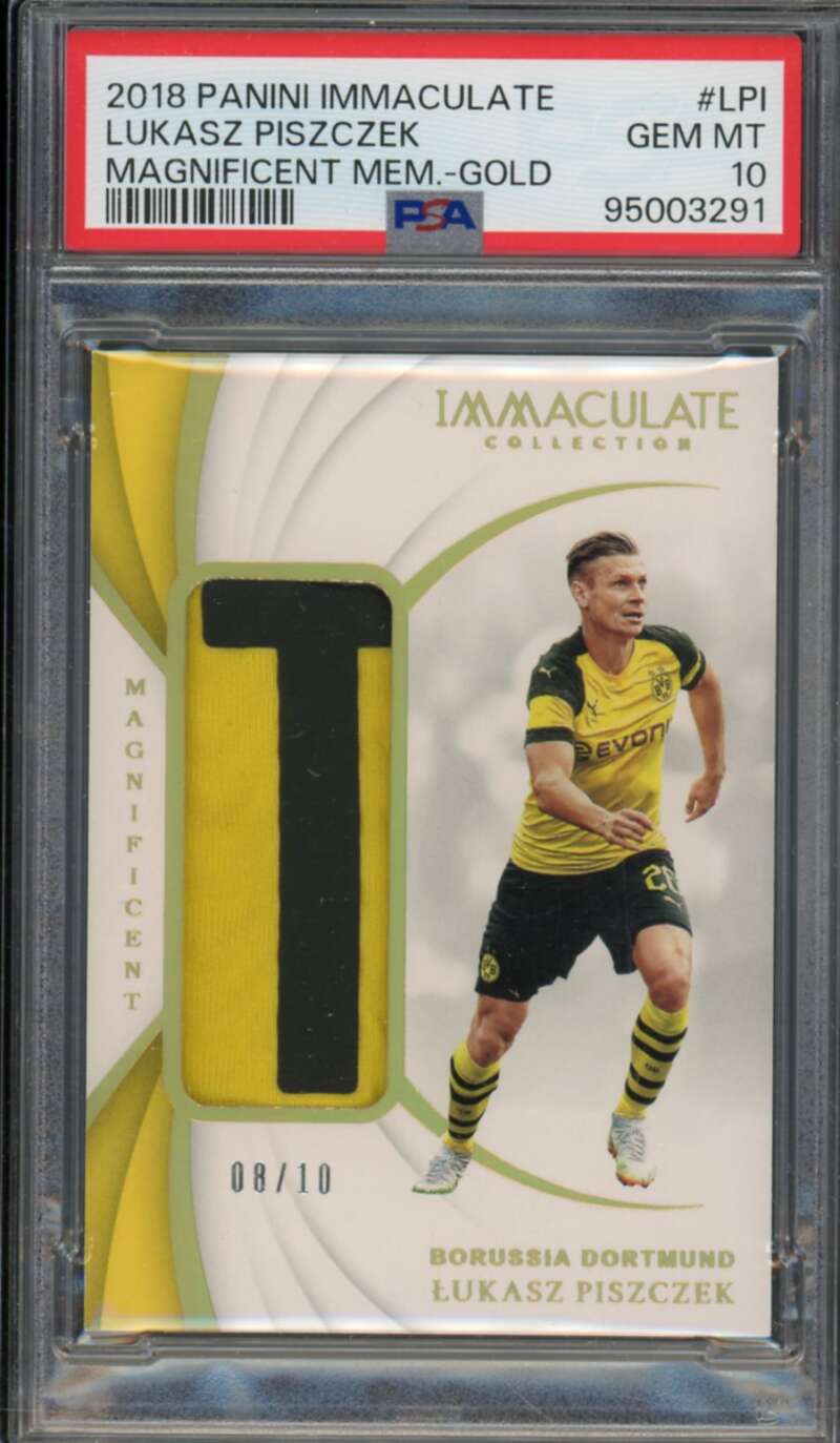 Lukasz Piszczek 2018-19 Immaculate Magnificent Mem Gold (#d 8/10) #LPI PSA 10 Image 1