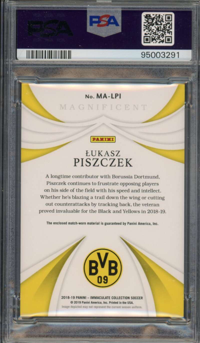 Lukasz Piszczek 2018-19 Immaculate Magnificent Mem Gold (#d 8/10) #LPI PSA 10 Image 2