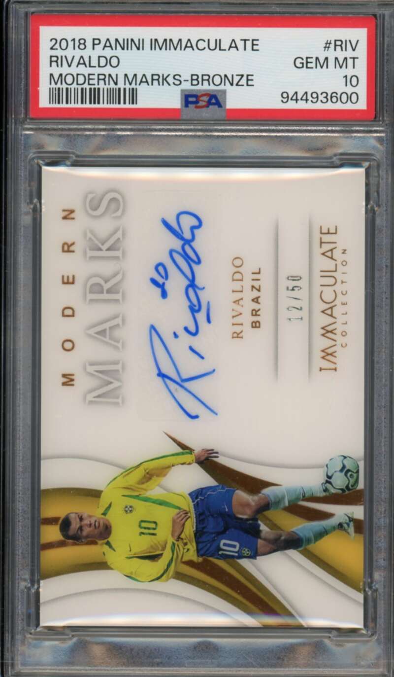 Rivaldo Card 2018-19 Panini Immaculate Modern Marks Bronze (pop 1) #Riv PSA 10 Image 1