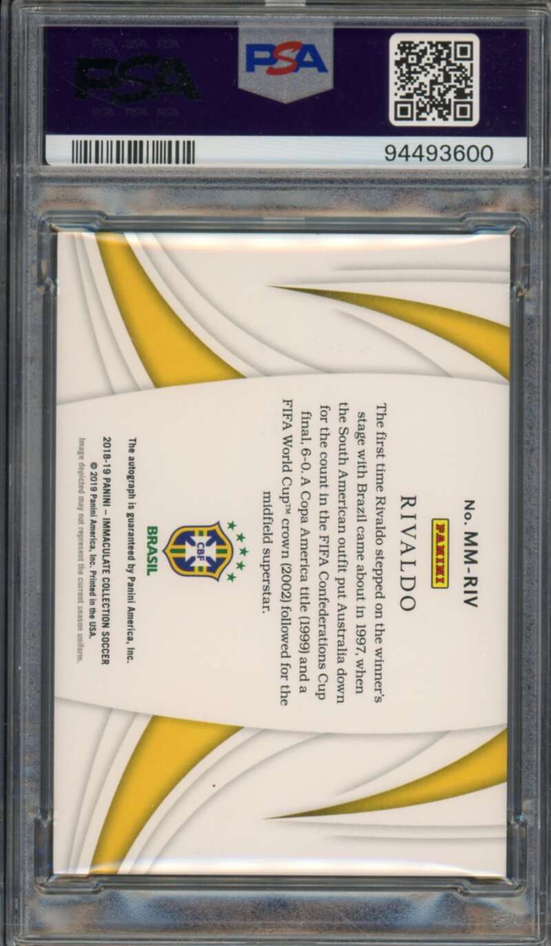 Rivaldo Card 2018-19 Panini Immaculate Modern Marks Bronze (pop 1) #Riv PSA 10 Image 2