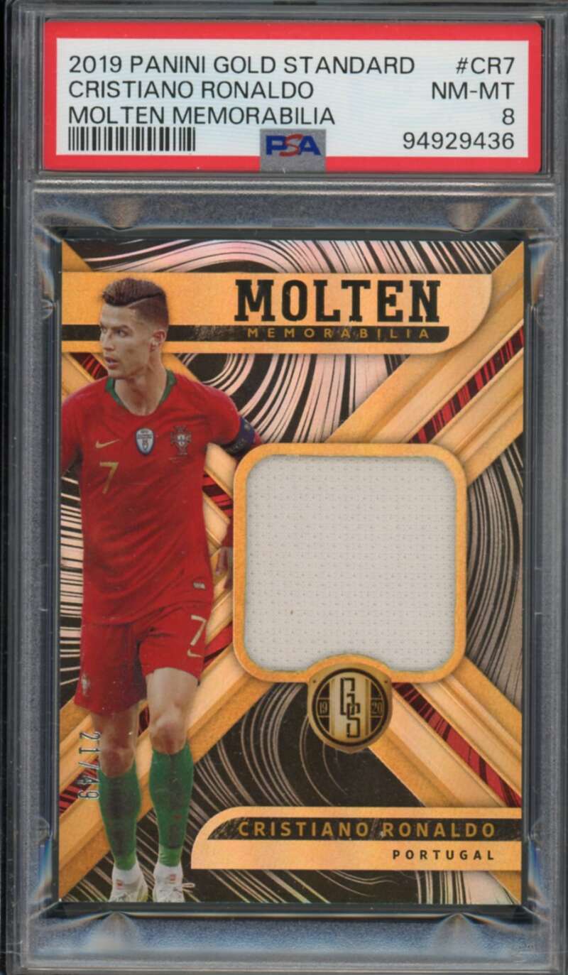 Cristiano Ronaldo 2019 Panini Gold Standard Modern Memorabilia (pop 1)#CR7 PSA 8 Image 1