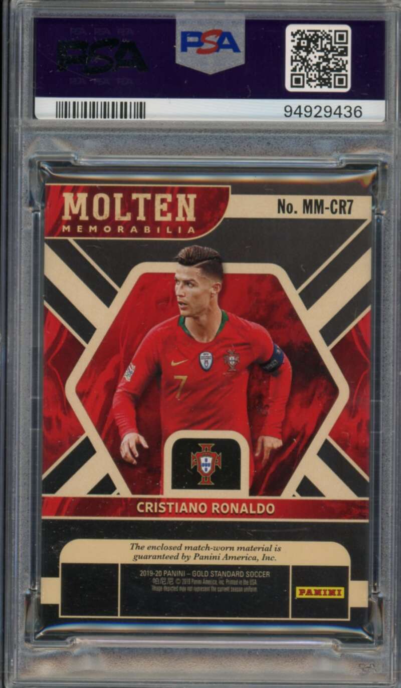 Cristiano Ronaldo 2019 Panini Gold Standard Modern Memorabilia (pop 1)#CR7 PSA 8 Image 2