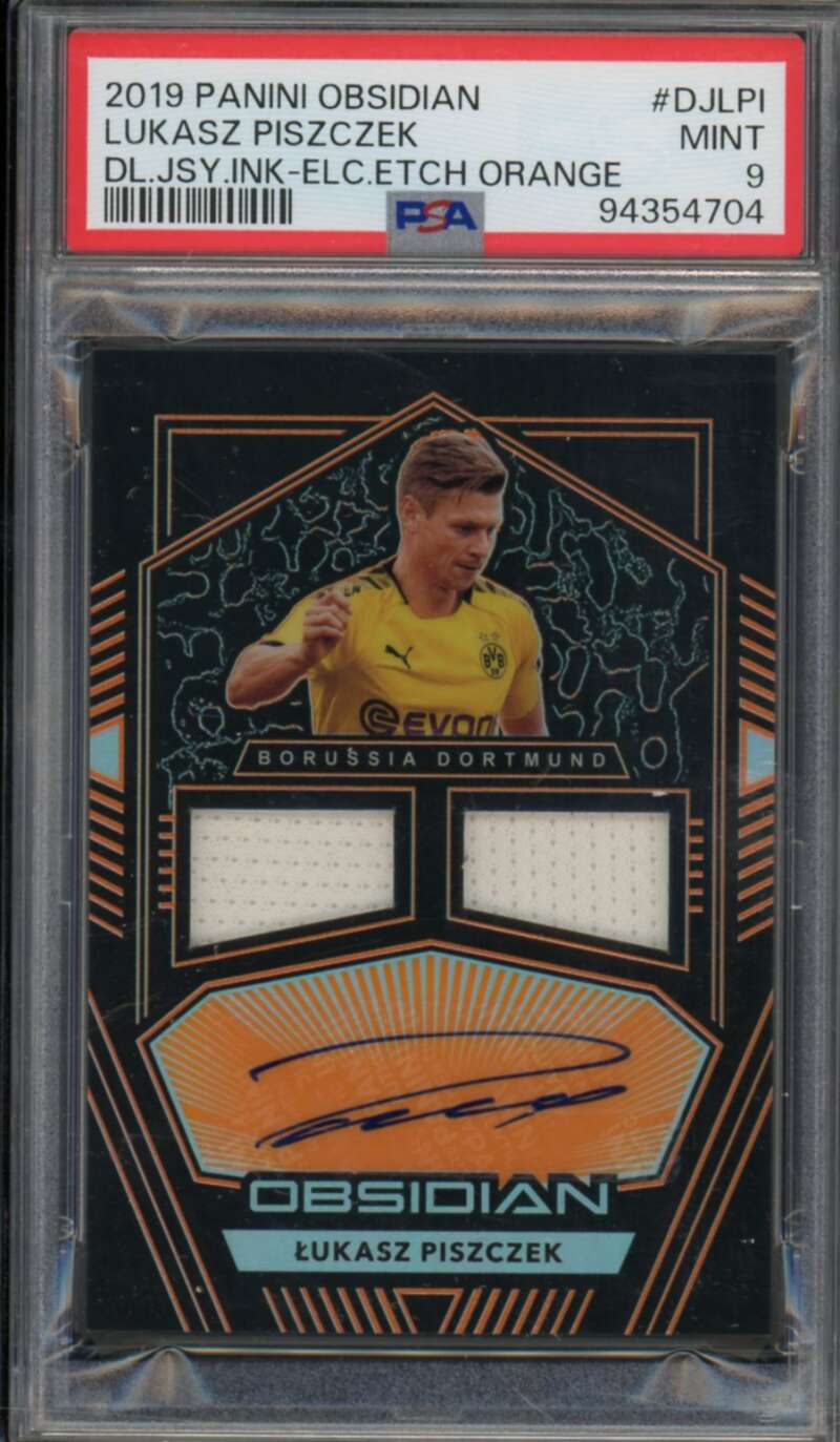 Lukasz Piszczek 2019-20 Panini Obsidian Etch Orange Ink (pop 2) #Djlpi PSA 9 Image 1