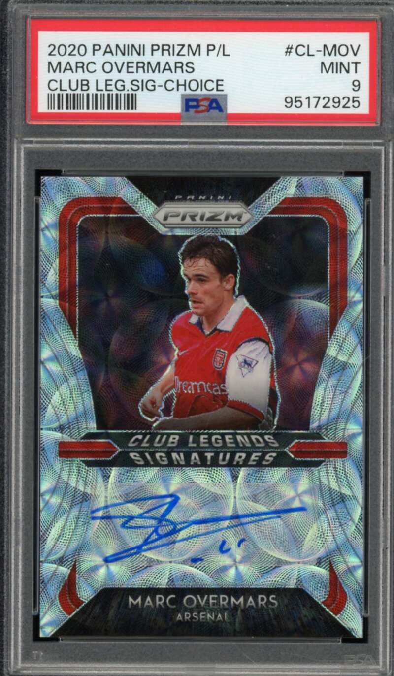 Marc Overmars 2020 Panini Prizm P/L Club Legends Aignature Choice #CL-MOV PSA 9 Image 1