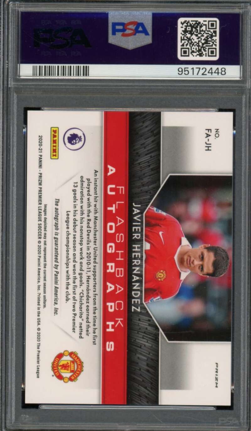 Javier Hernandez 2020-21 Panini Prizm P/L Flashback Auto Choice #Fajh PSA 10 Image 2