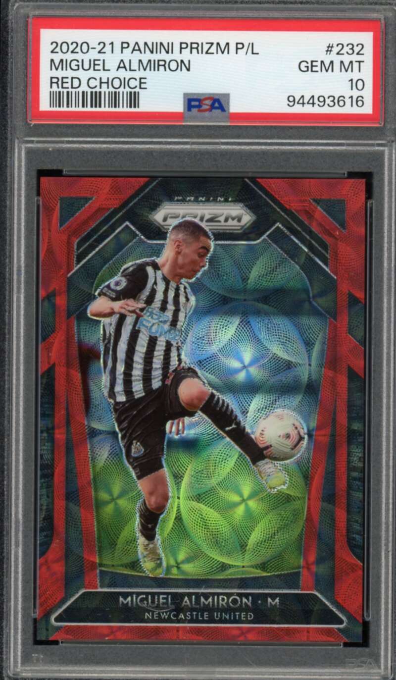 Miguel Almiron 2020-21 Panini Prizm P/L Red Choice (10/29) (pop 1) #232 PSA 10 Image 1