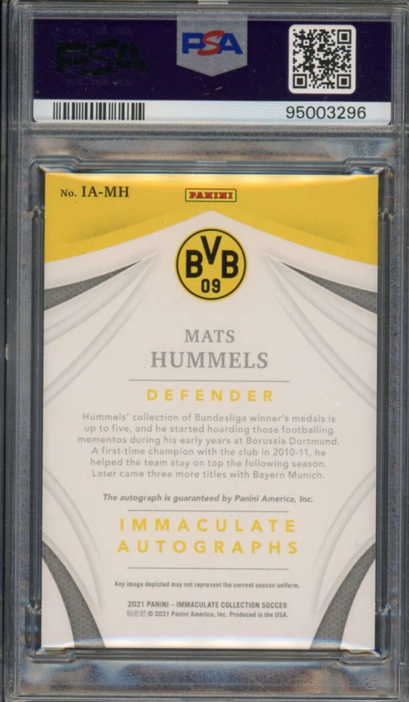 Mats Hummels Card 2021-22 Immaculate Autograph Gold (#d 10/10) #Iamh PSA 9 Image 2