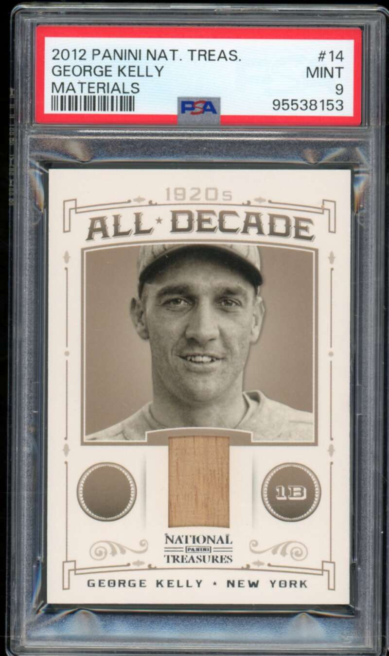 George Kelly Card 2012 Panini National Treasures (pop 2) #14 PSA 9 Image 1