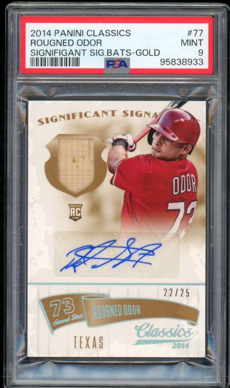 Rougned Odor Rookie 2014 Classics Significant Sig Bats Gold (22/25) #77 PSA 9 Image 1