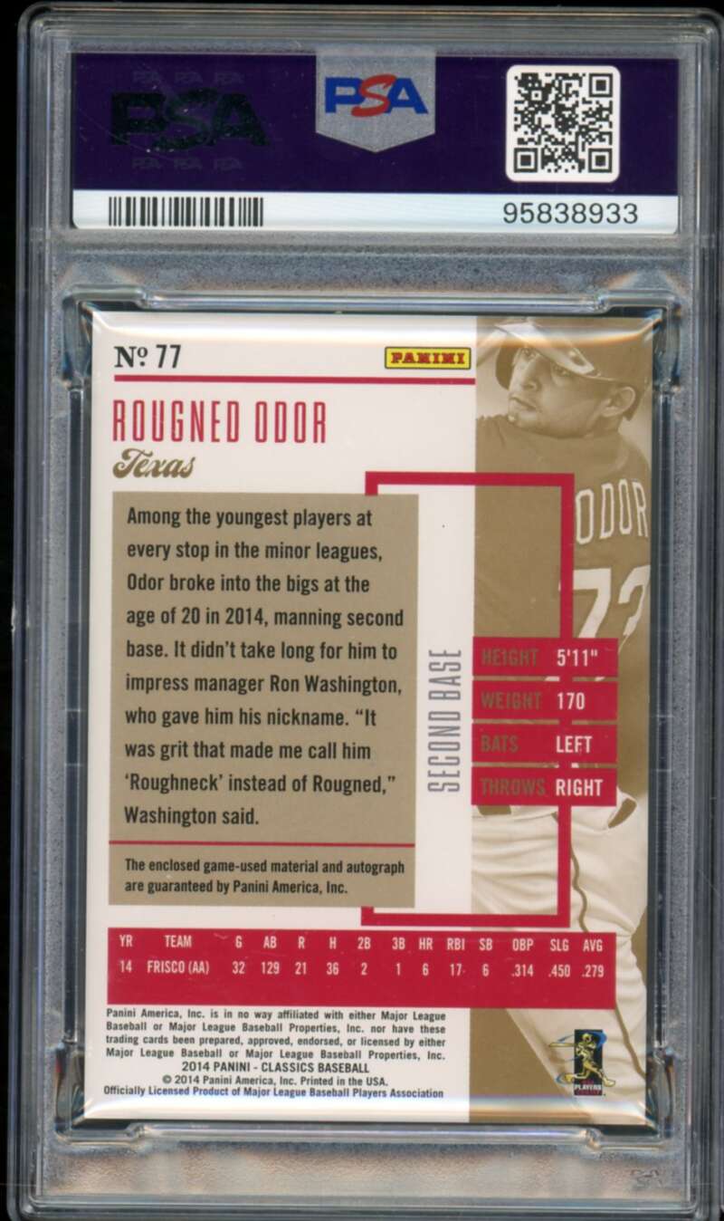 Rougned Odor Rookie 2014 Classics Significant Sig Bats Gold (22/25) #77 PSA 9 Image 2