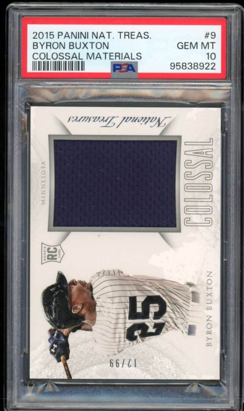 Byron Buxton Rookie 2015 Panini National Treasures Colossal Materials #9 PSA 10 Image 1