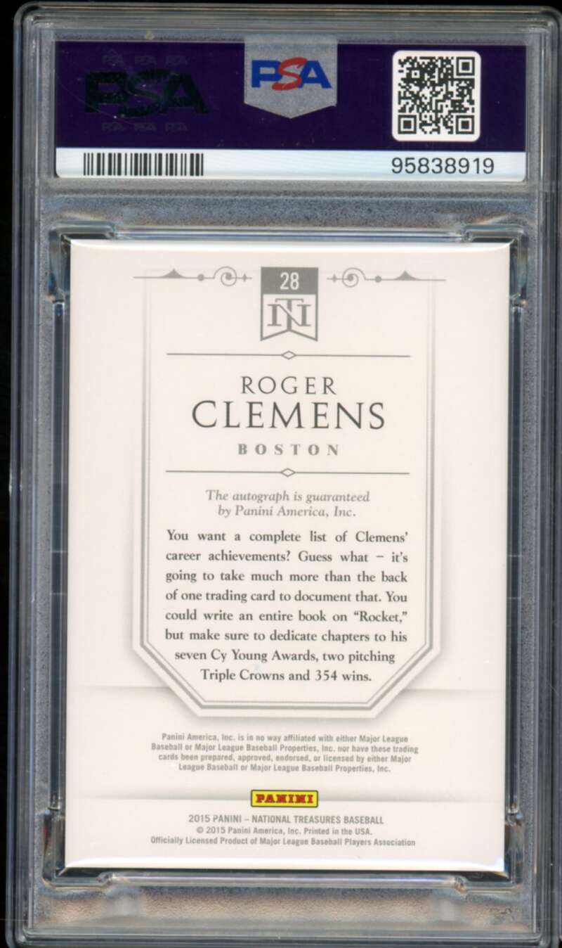 Roger Clemens 2015 National Treasures L L Signatures Lumber (4/5) #28 PSA 10 Image 2