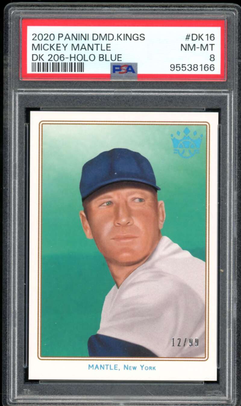 Mickey Mantle Card 2020 Panini Diamond Kings Holo Blue (pop 1) #DK16 PSA 8 Image 1