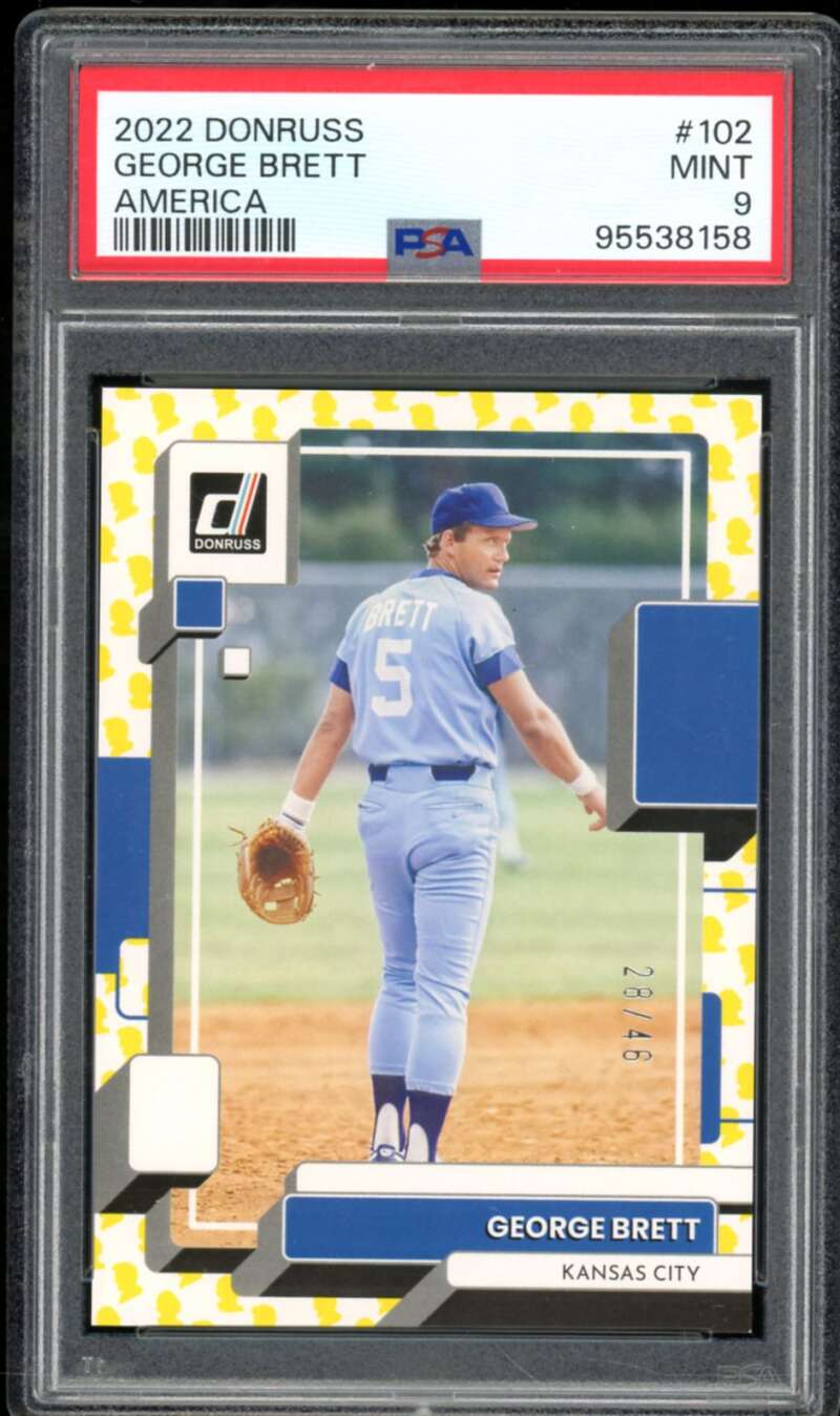 George Brett Card 2022 Donruss America (#d 28/46) (pop 1) #102 PSA 9 Image 1