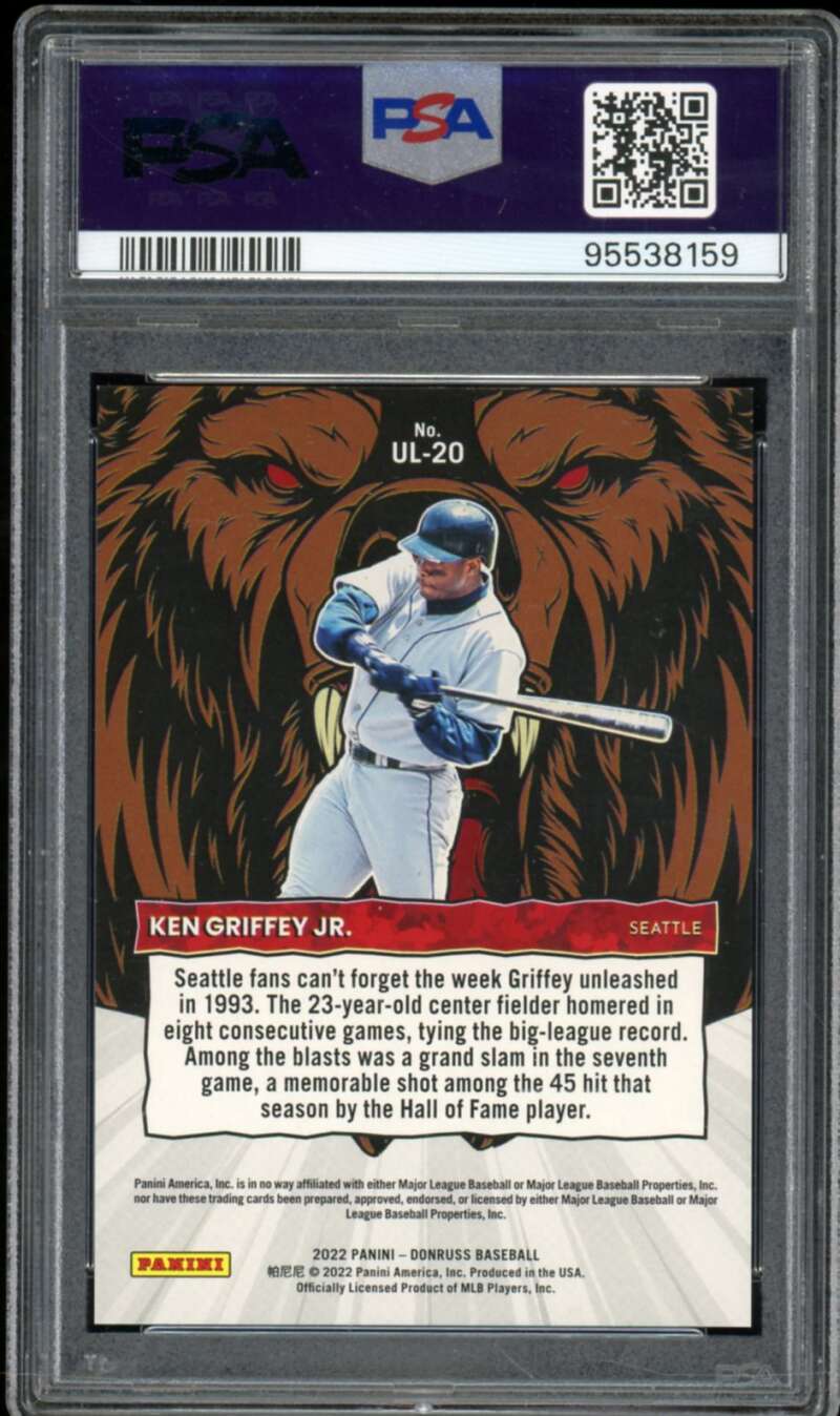 Ken Griffey Jr. Card 2022 Donruss Unleashed (pop 5) #UL20 PSA 9 Image 2