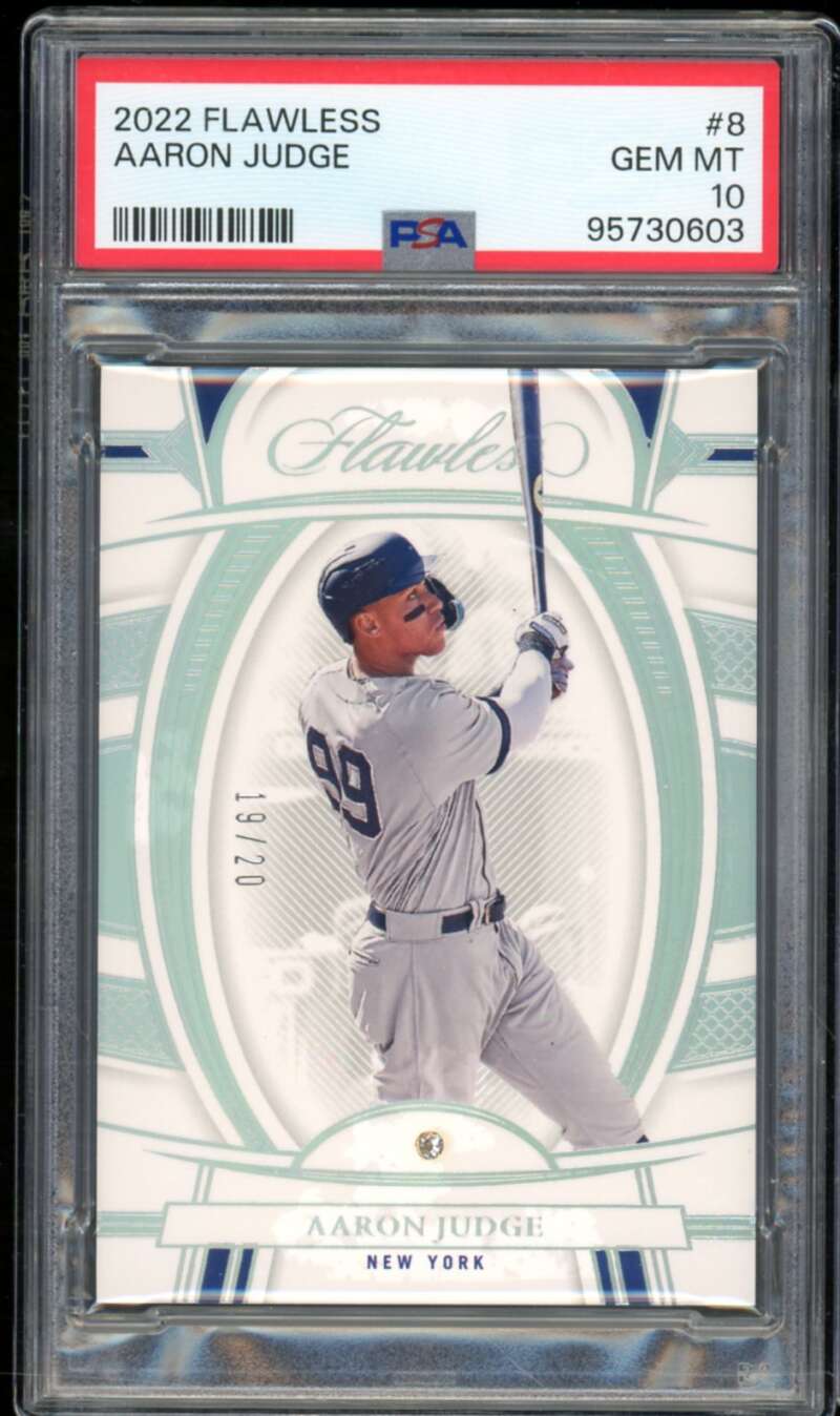 Aaron Judge Card 2022 Flawless #8 (Serial #d 19/20) (pop 1) PSA 10 Image 1