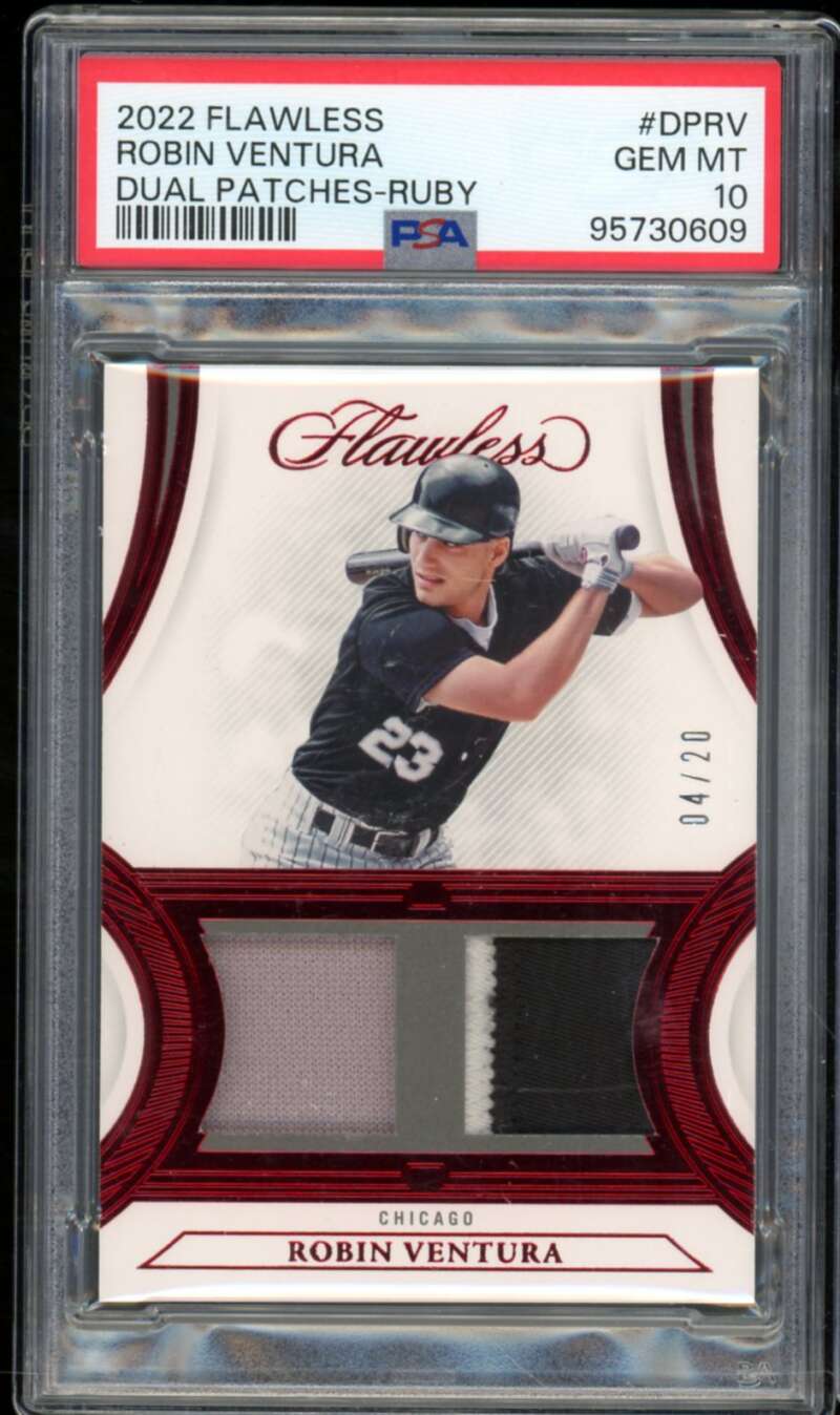 Robin Ventura 2022 Flawless Dual Patches Ruby (Ser #d 4/20) (pop 1) #DPRV PSA 10 Image 1