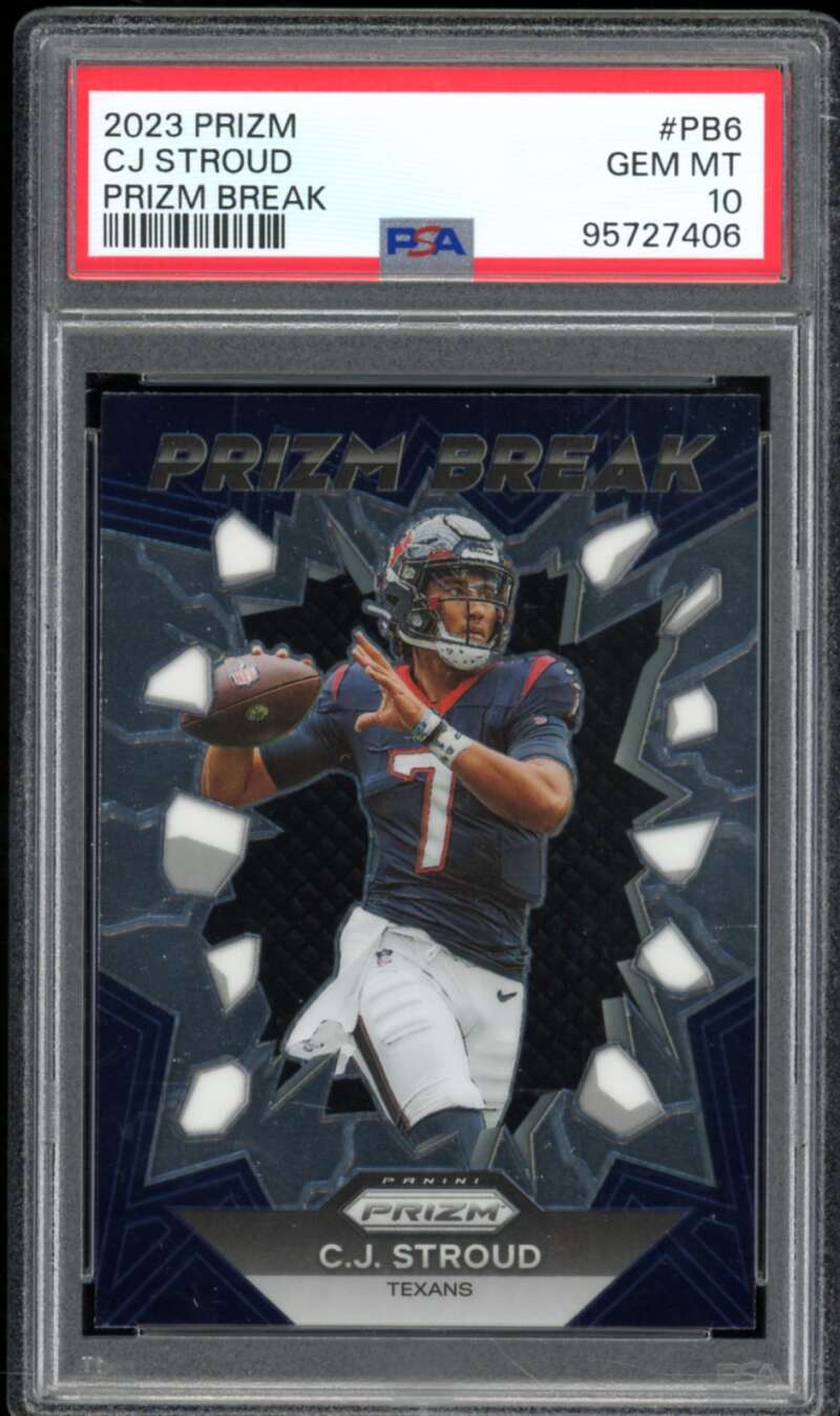 C.J. Stroud Rookie Card 2023 Prizm Prizm Break #PB6 PSA 10 Image 1