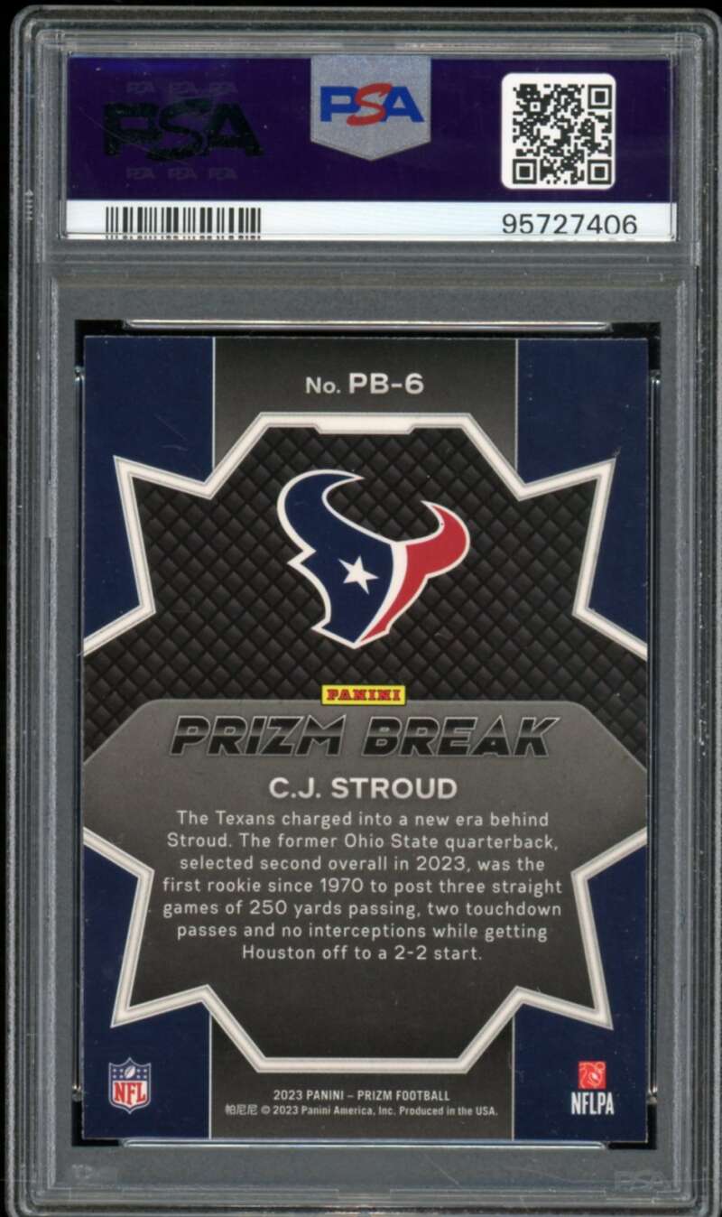 C.J. Stroud Rookie Card 2023 Prizm Prizm Break #PB6 PSA 10 Image 2