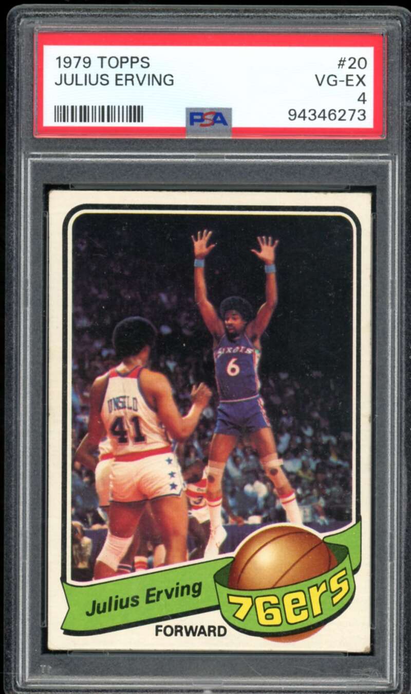 Julius Erving Card 1979-80 Topps #20 PSA 4 Image 1