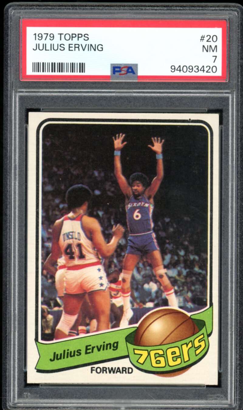 Julius Erving Card 1979-80 Topps #20 PSA 7 Image 1