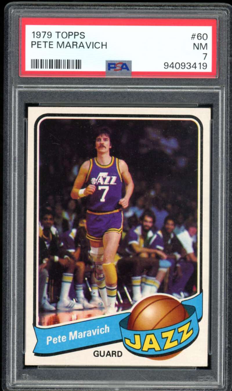 Pete Maravich Card 1979-80 Topps #60 PSA 7 Image 1