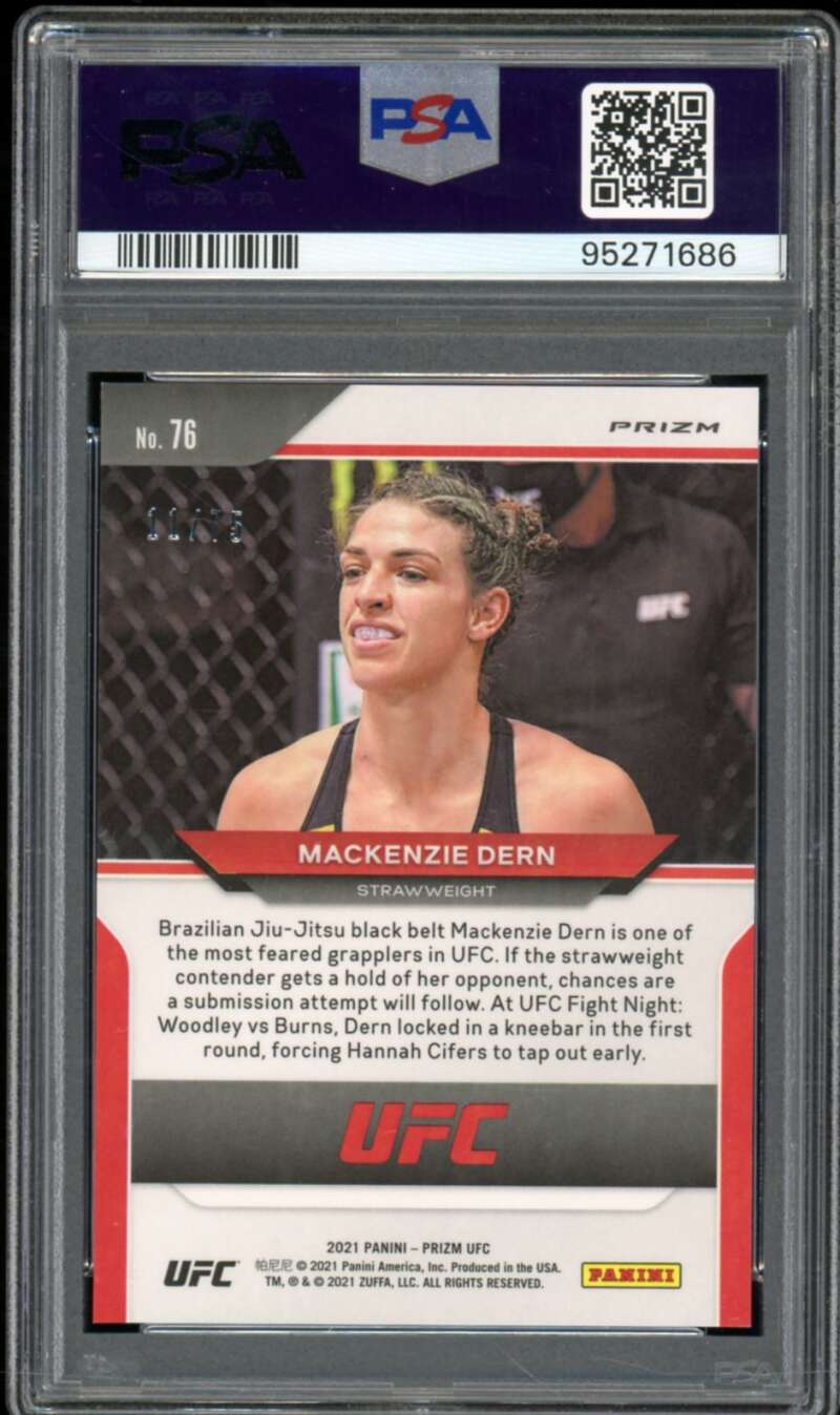 Mackenzie Dern Card 2021 Prizm UFC Neon Green Prizm (pop 2) #76 PSA 10 Image 2