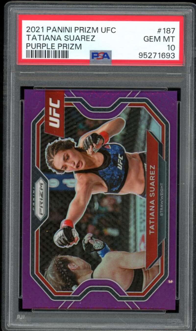 Tatiana Suarez Card 2021 Prizm UFC Purple Prizm (pop 3) #187 PSA 10 Image 1