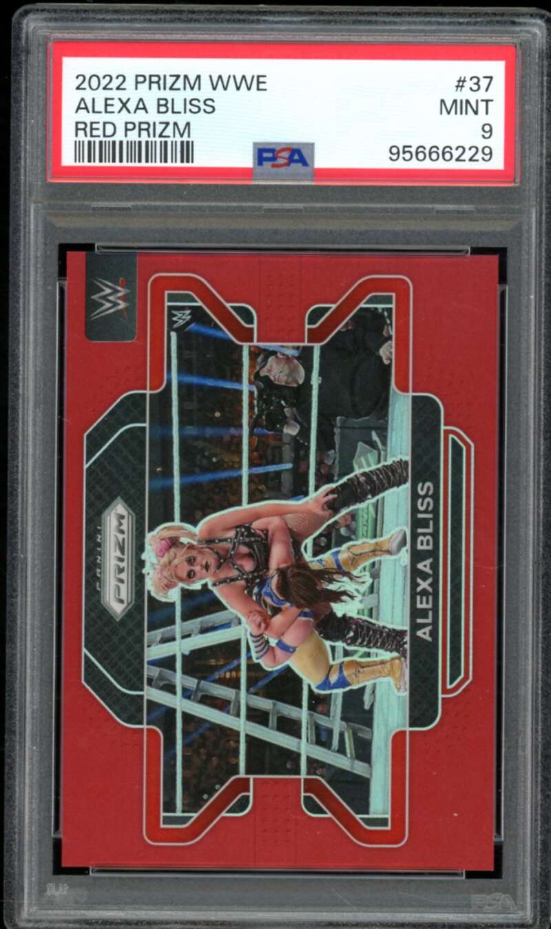 Alexa Bliss Card 2022 Prizm WWE Red Prizm #37 PSA 9 Image 1