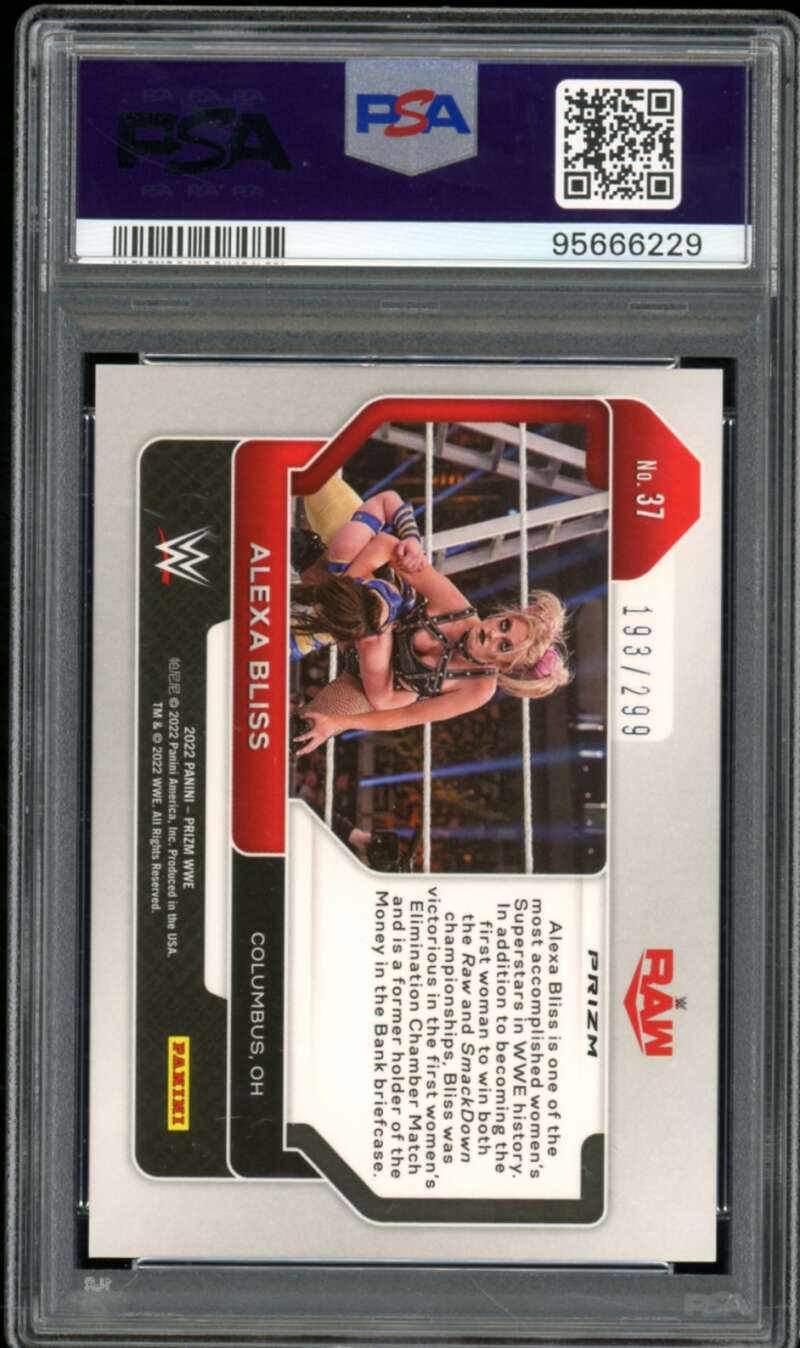 Alexa Bliss Card 2022 Prizm WWE Red Prizm #37 PSA 9 Image 2