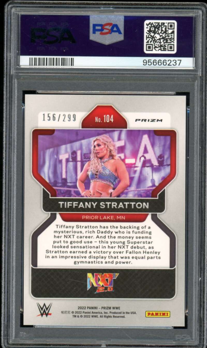 Tiffany Stratton Card 2022 Prizm WWE Red Prizm #104 PSA 9 Image 2