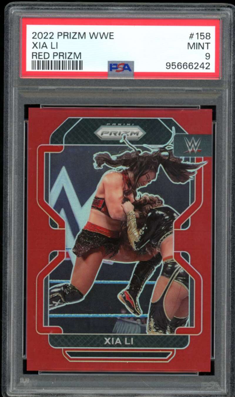 Xia Li Card 2022 Prizm WWE Red Prizm (pop 1) #158 PSA 9 Image 1