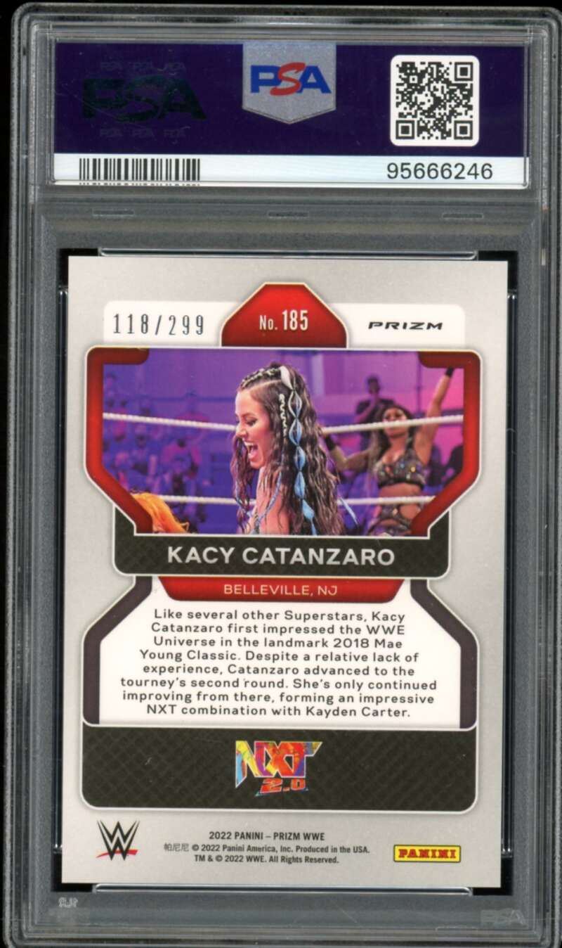 Kacy Catanzaro Card 2022 WWE Prizm Red Prizm (pop 1) #185 PSA 10 Image 2