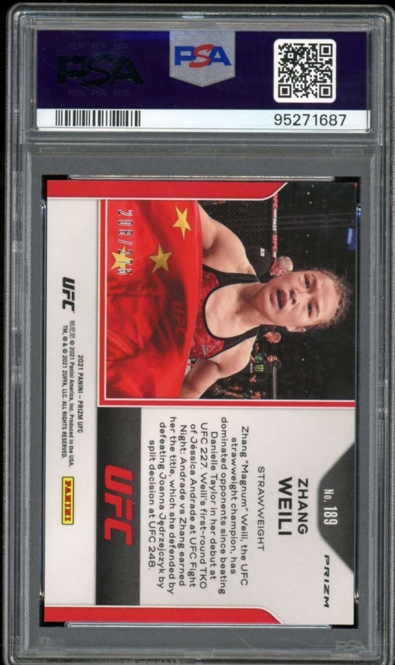 Zhang Weili Card 2021 Prizm UFC #189 PSA 10 Image 2