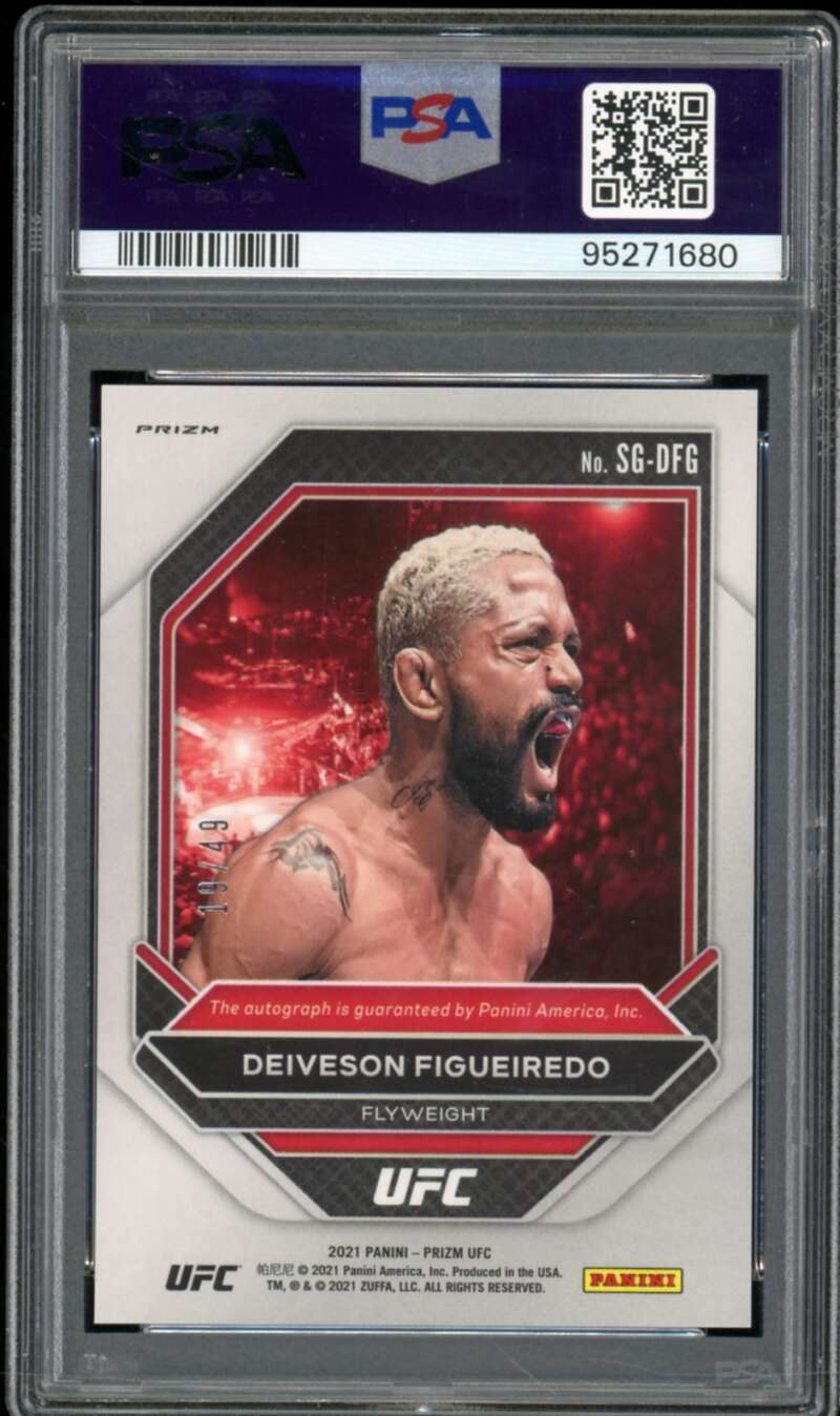 Deiveson Figueiredo 2021 Prizm UFC Signatures-Red Prizm (19/49) #SGDFG PSA 10 Image 2