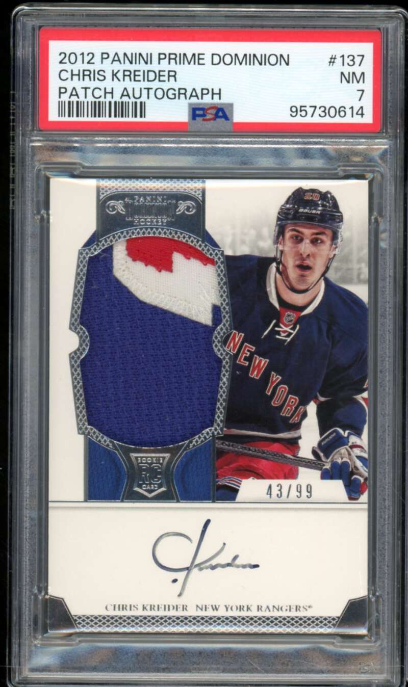 Chris Kreider Card 2012-13 Panini Prime Dominion #137 PSA 7 Image 1